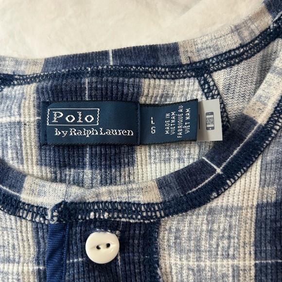 POLO‎ Ralph Lauren Buffalo Plaid Cotton Henley Dress L - Picture 8 of 13